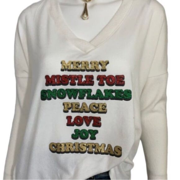 NWT True Self "Merry Christmas" Sweater - S - Picture 2 of 9